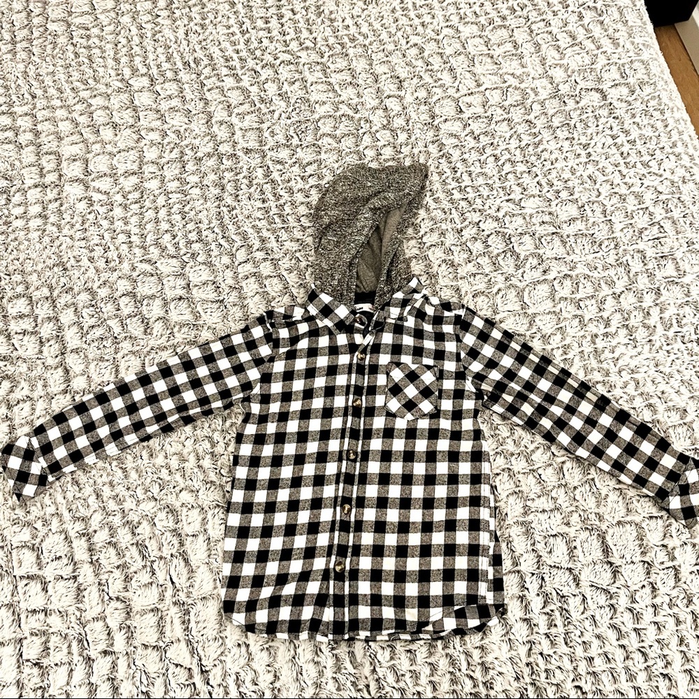Epic Threads BOYS Collared Button-Up Flannel with Hood